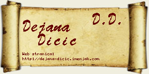 Dejana Dičić vizit kartica
